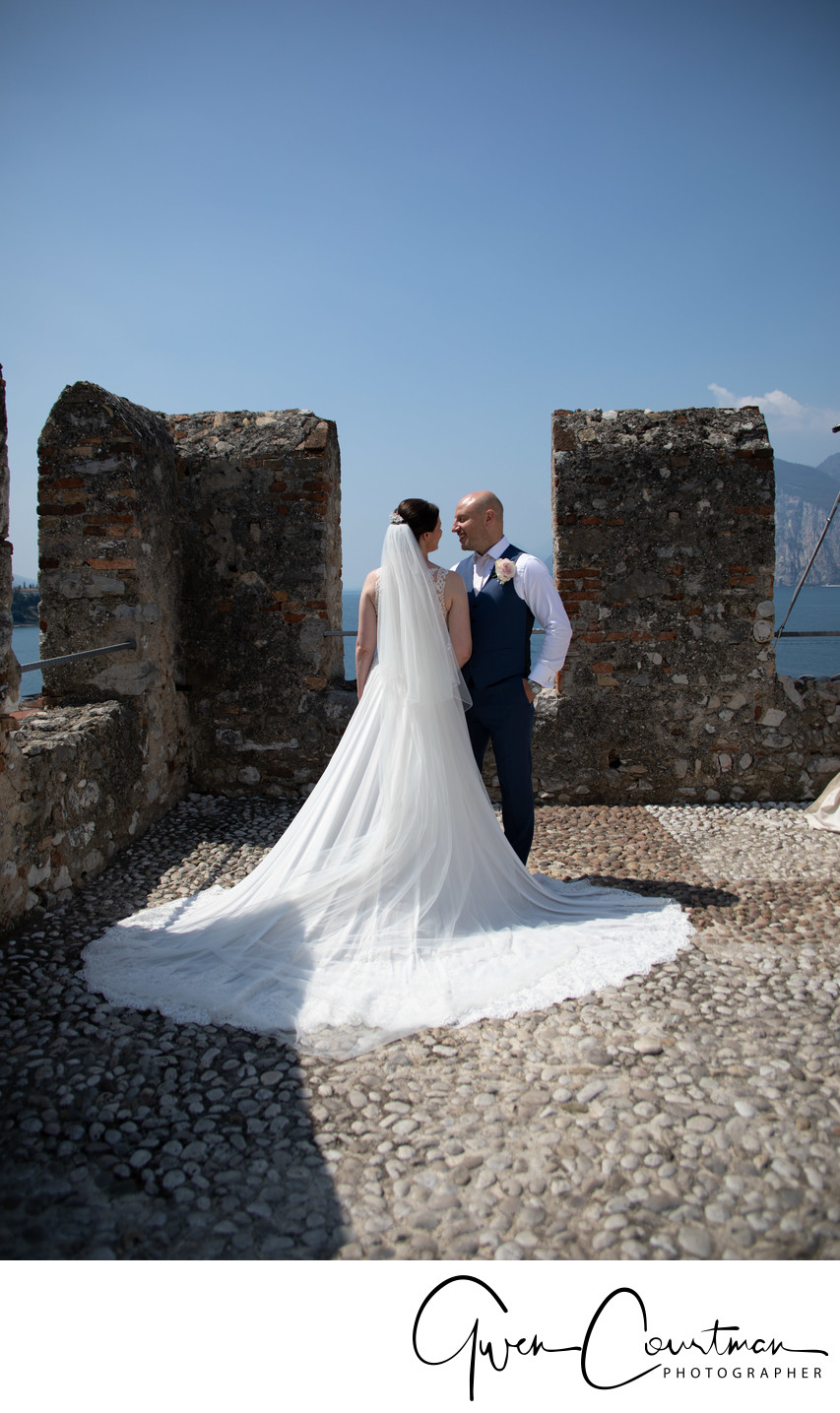 Penny and James on Malcesine Castle Terrace