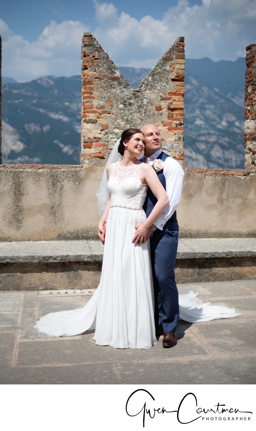 Penny and James on Malcesine Castle Dancing terrace