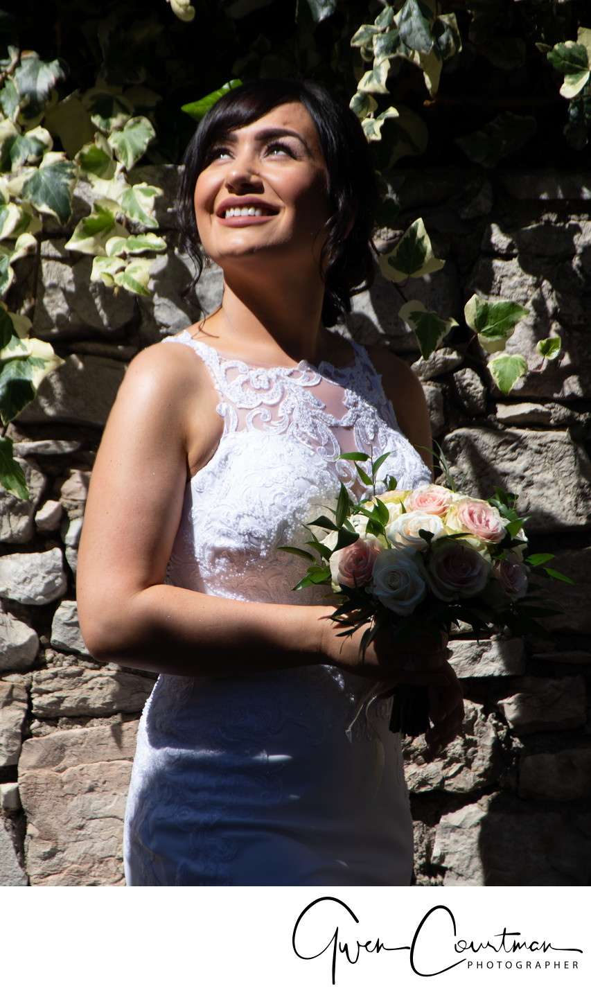 Sun-kissed bride, Malcesine, Lake Garda, Italy