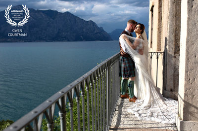 Balcony with a view in  Malcesine Castle.