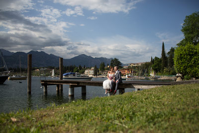 Amazing scenery for wedding photos. Malcesine, Italy.