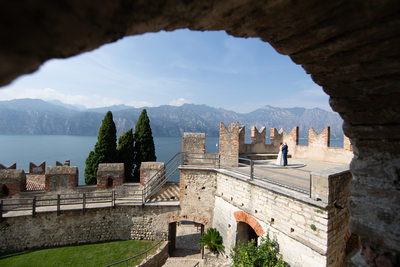 Castle with a Lakeview over Lake Garda, Italy