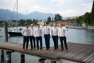 Lake Garda Jetty wedding party.