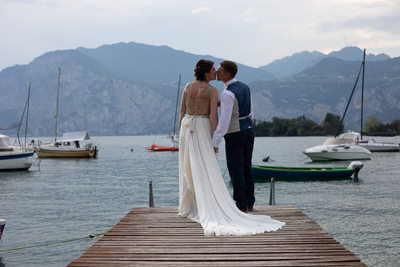 Malcesine Wedding Couple by Lake Garda.