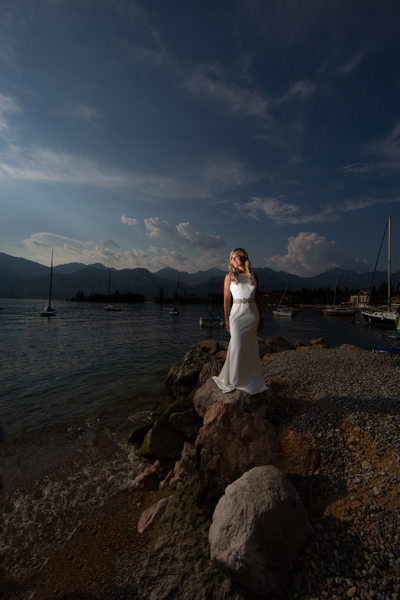 Bridal photo shoot, Malcesine, Lake Garda, Italy