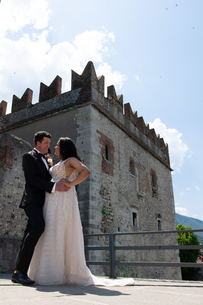 Fantastic backdrop for a wedding, Malcesine Castle 