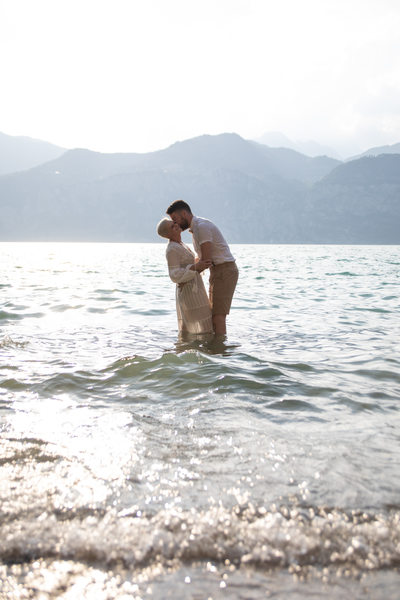 Tom and Emma enjoying the cool waters of Lake Garda, IT