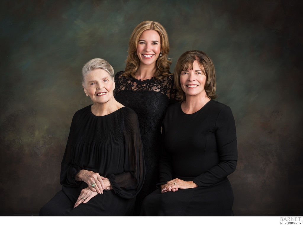 Three Generations Studio Family Portrait 