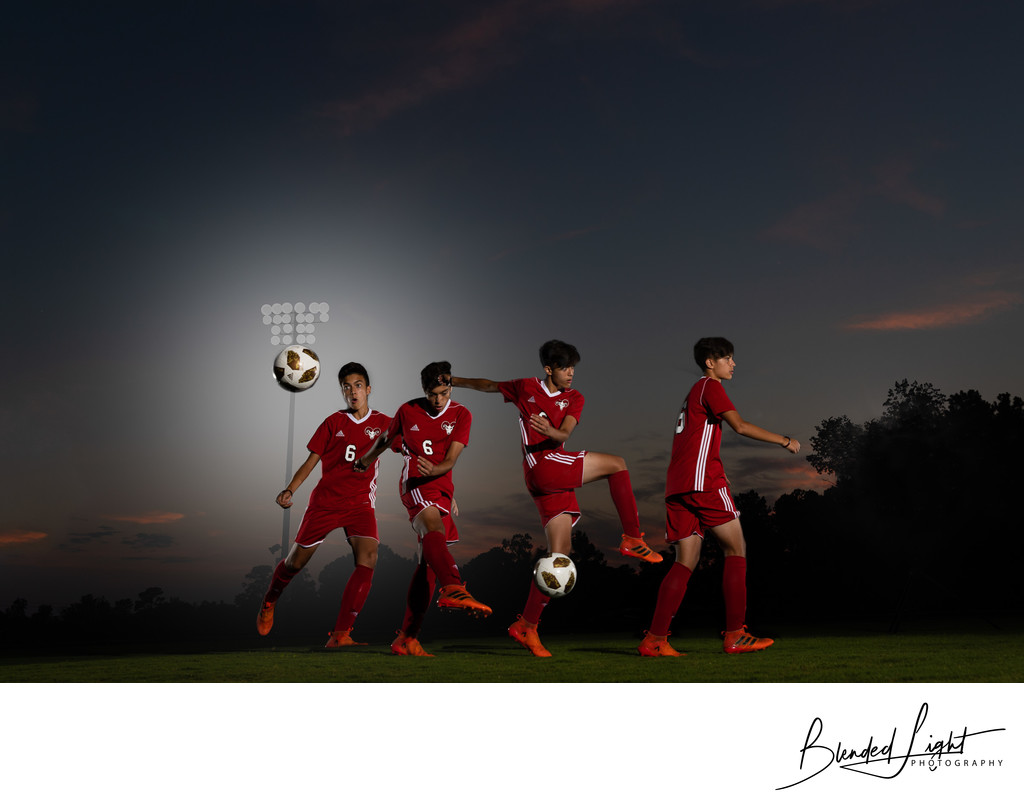 Soccer kick composite from high school soccer player