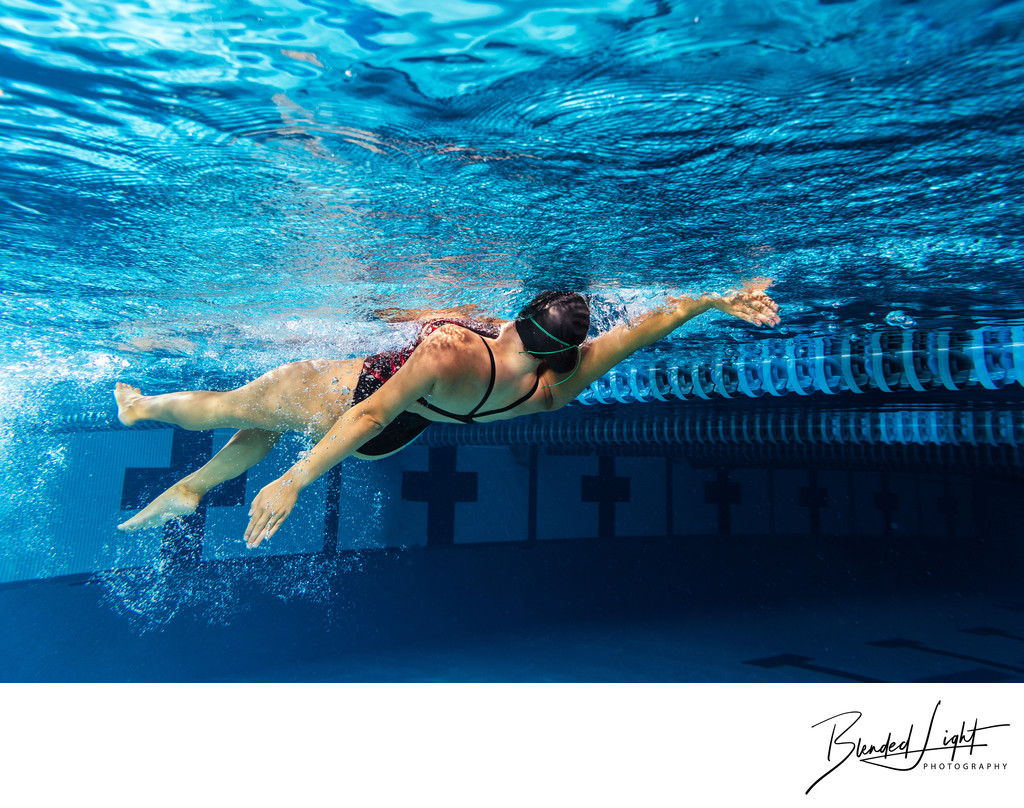 Underwater swimmer image backstroke