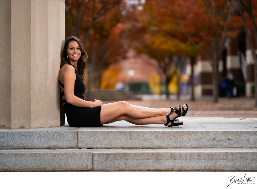 ECU Senior Picture at Joyner Library on Campus