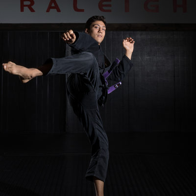 Jujitsu kick at Gracie Raleigh