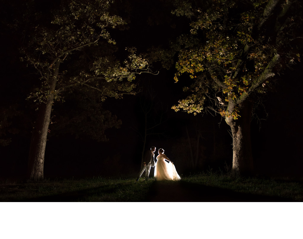 Wedding Photos at Night in Mount Vernon