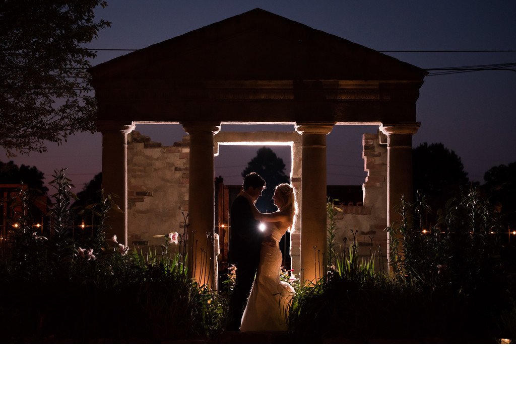 Nighttime Wedding Photographs at The Historic Firehouse