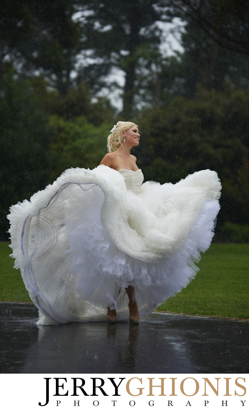 Bride Dancing in the Rain