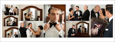 Wedding Album Pages of Groom Getting Ready