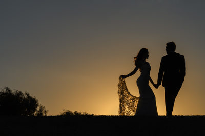 Sunset Silhouette at Destination Wedding