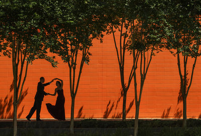 Bride and Groom Dancing Silhouette