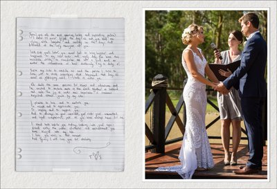 Bride's Vows in Wedding Album