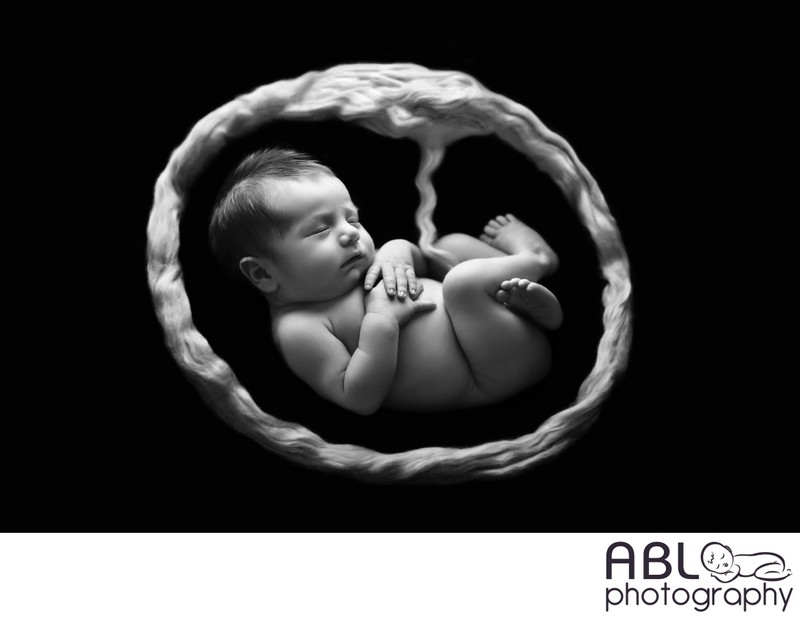 La Jolla newborn photography, black & white newborn art