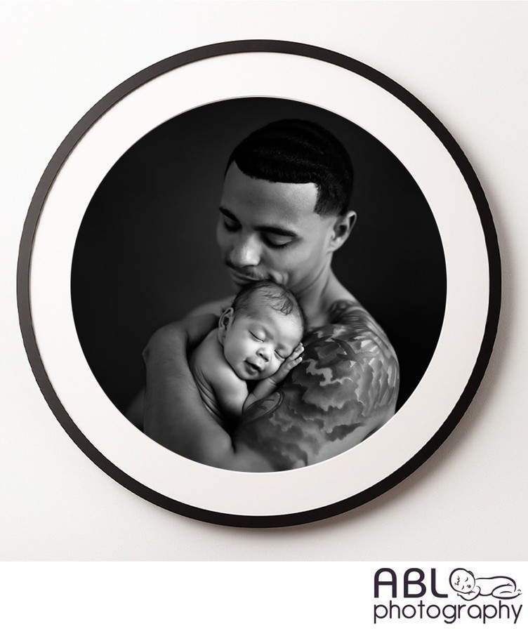 San Diego newborn photographers round wall art