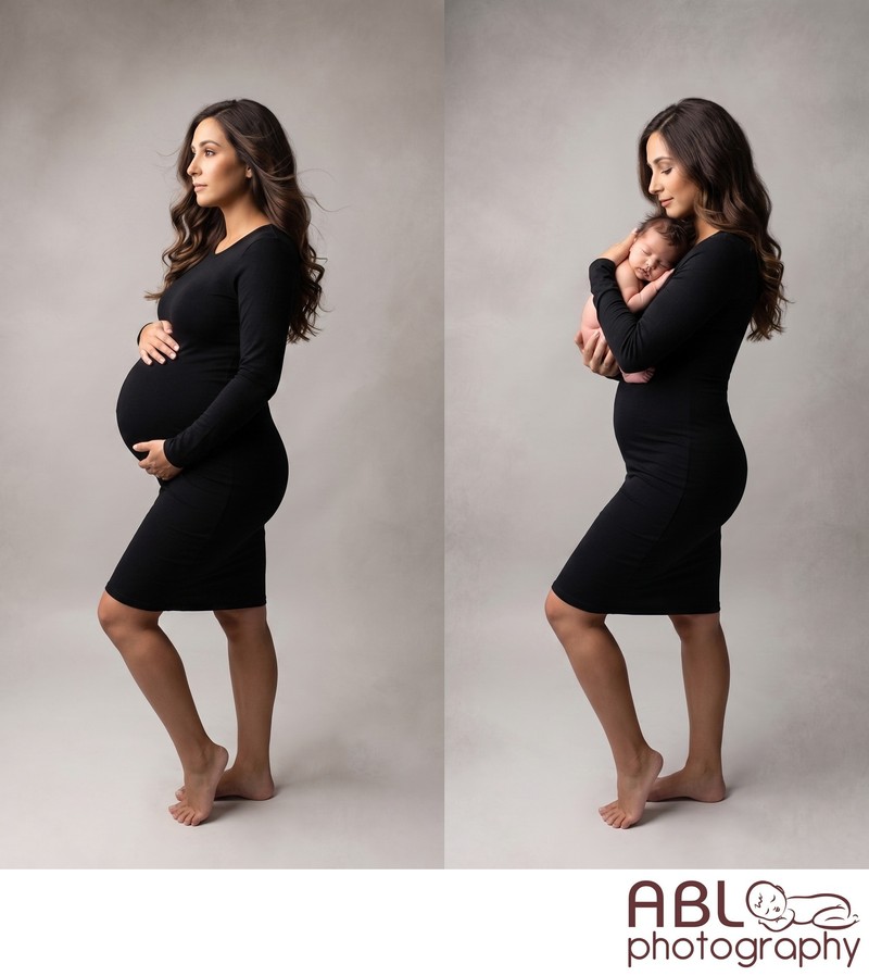San Diego maternity newborn photography before and after