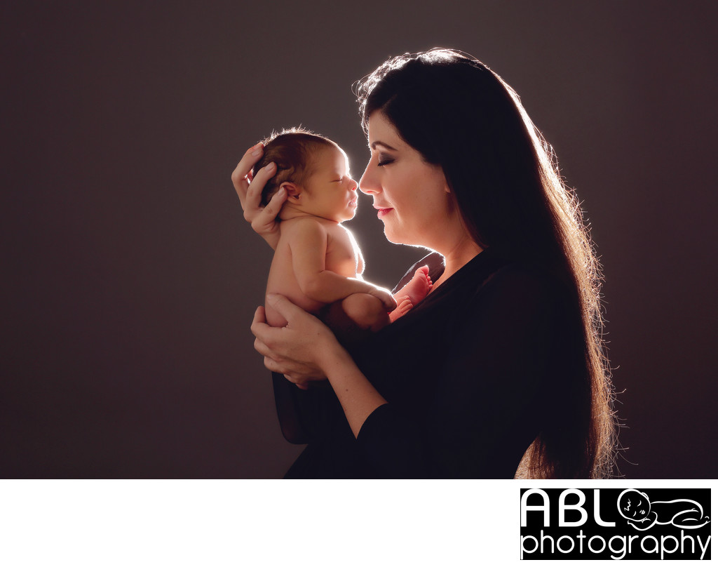 Infant Photography San Diego, Mom Baby Backlight