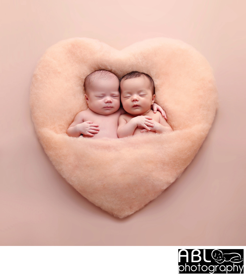 Artistic twin newborn photography in San Diego, CA