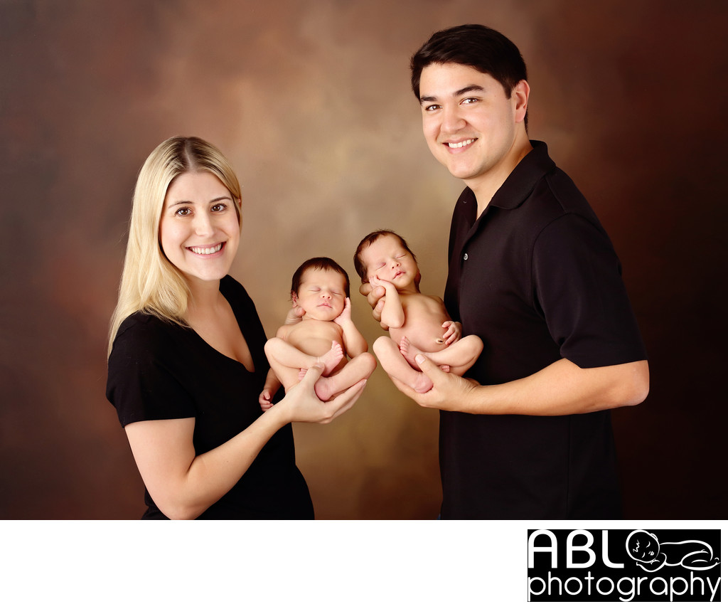 Professional family portraits with twins in San Diego