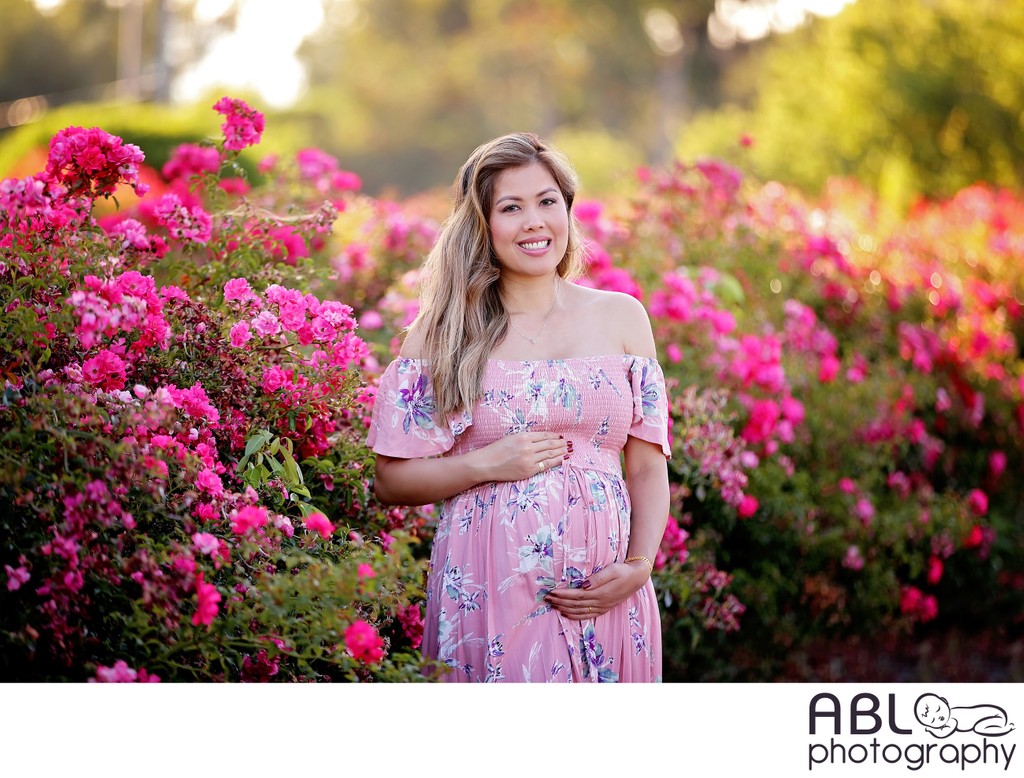 Maternity Pictures in Rose Garden Balboa Park