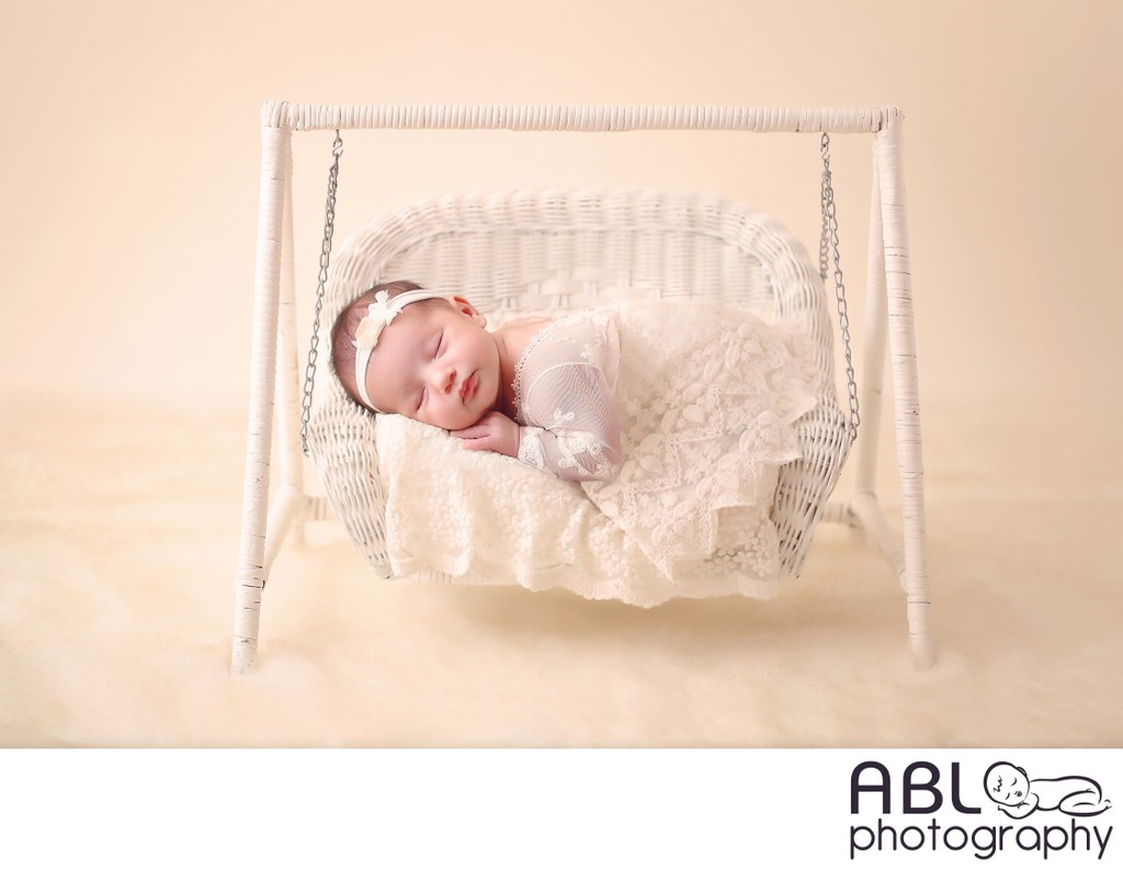 baby girl in swing, Chula Vista infant photographer