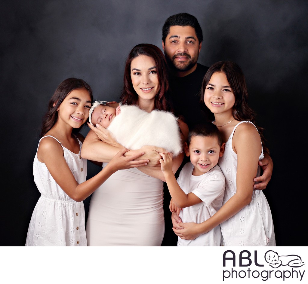 Large family with newborn portrait