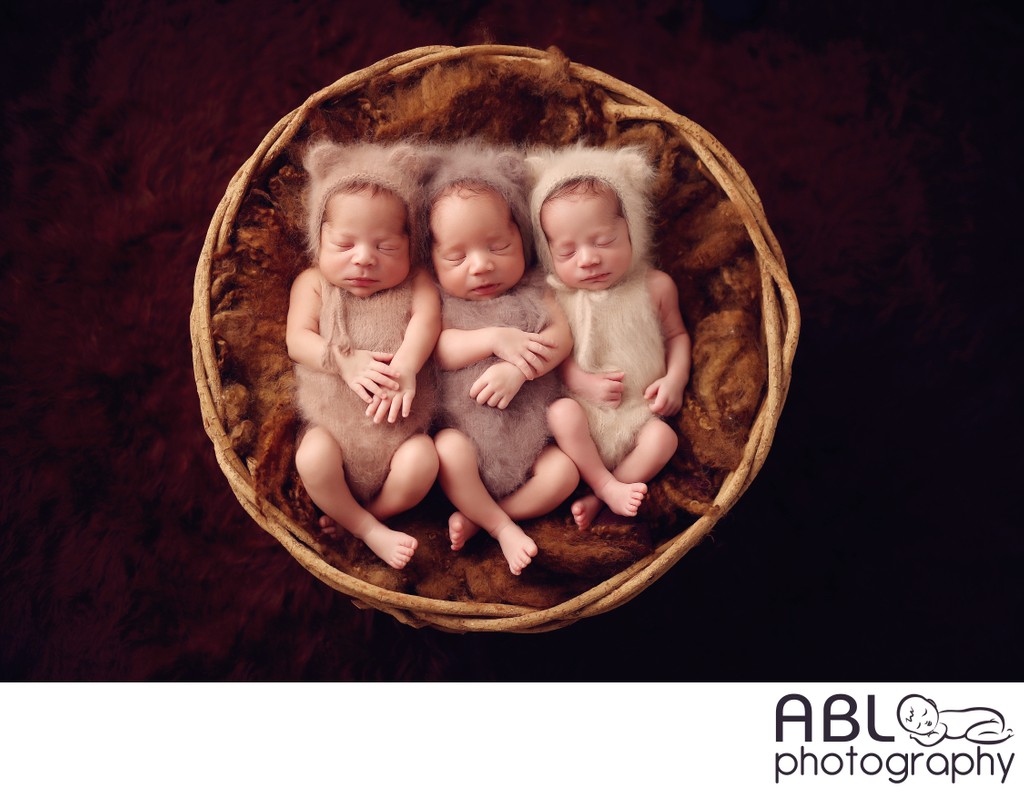 San Diego newborn triplets photography