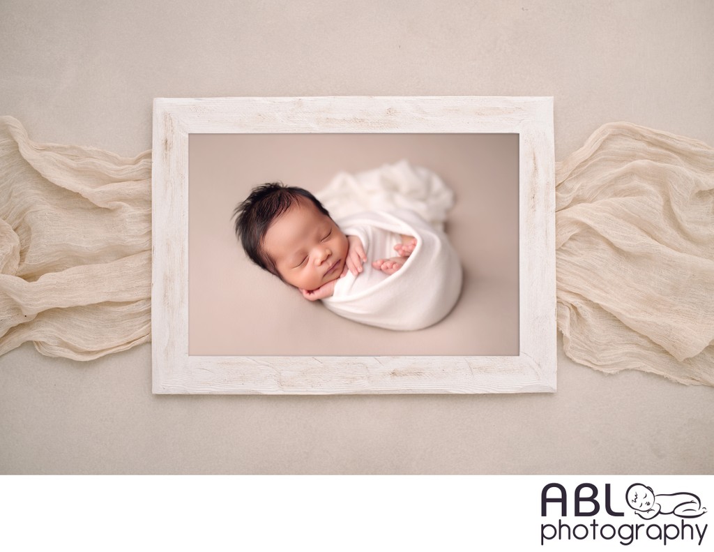 San Diego newborn photographers, framed wooden print
