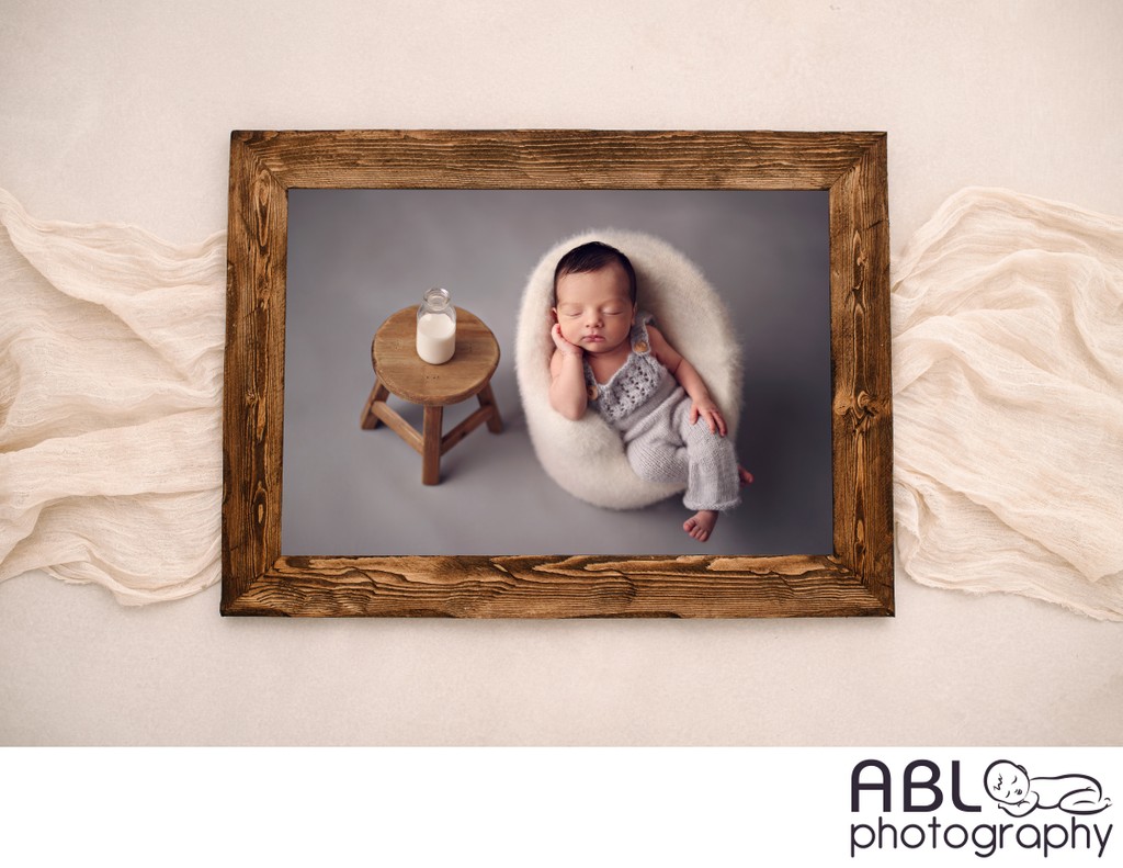 Newborn photographers San Diego, wooden print