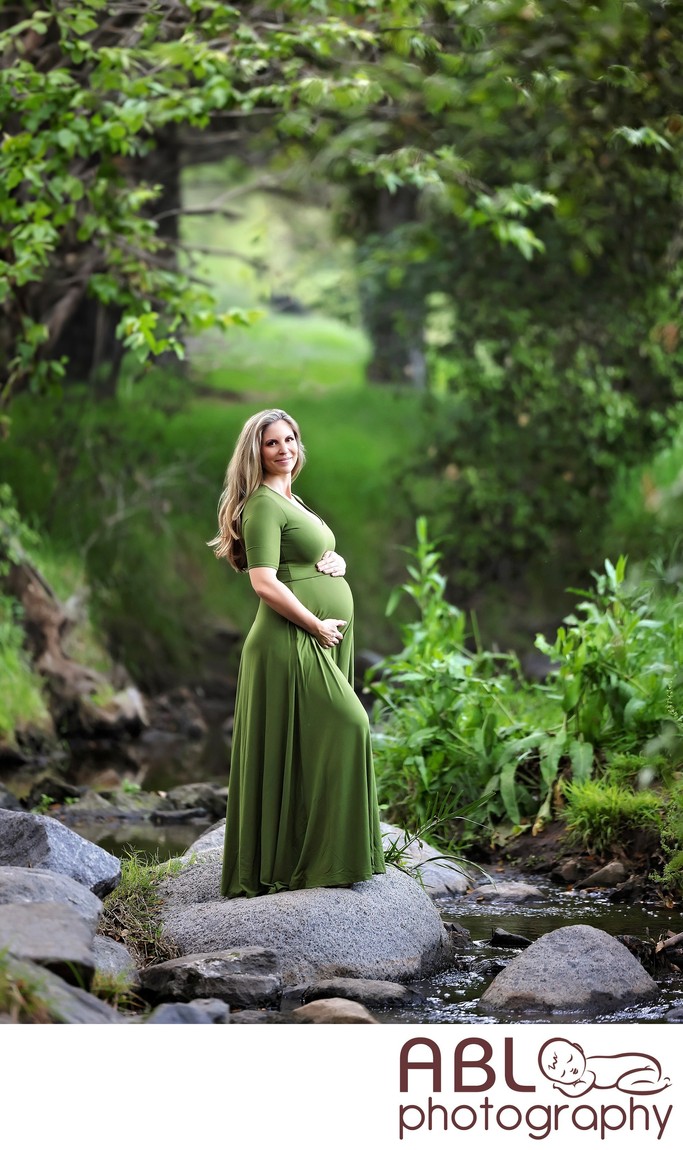 San Diego Maternity Photography near creek