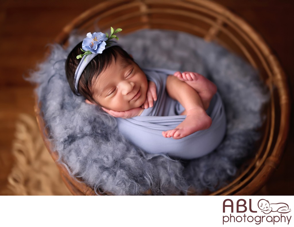 Newborn Photographers San Diego Baby in Blue
