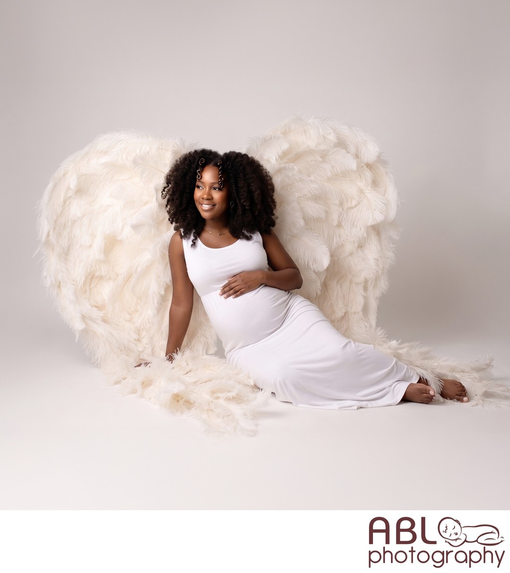 San Diego maternity photography angel wings