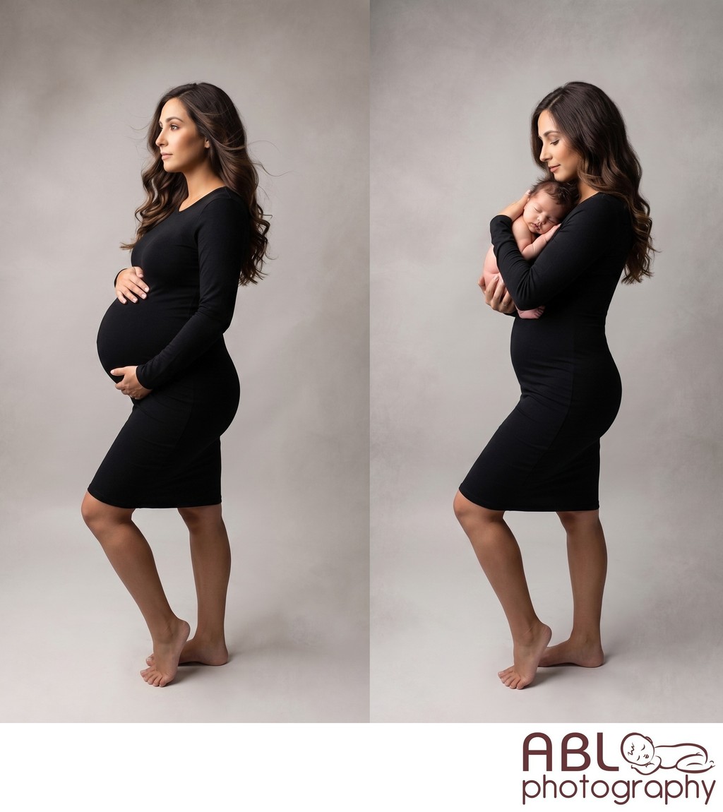 San Diego maternity newborn photography before and after