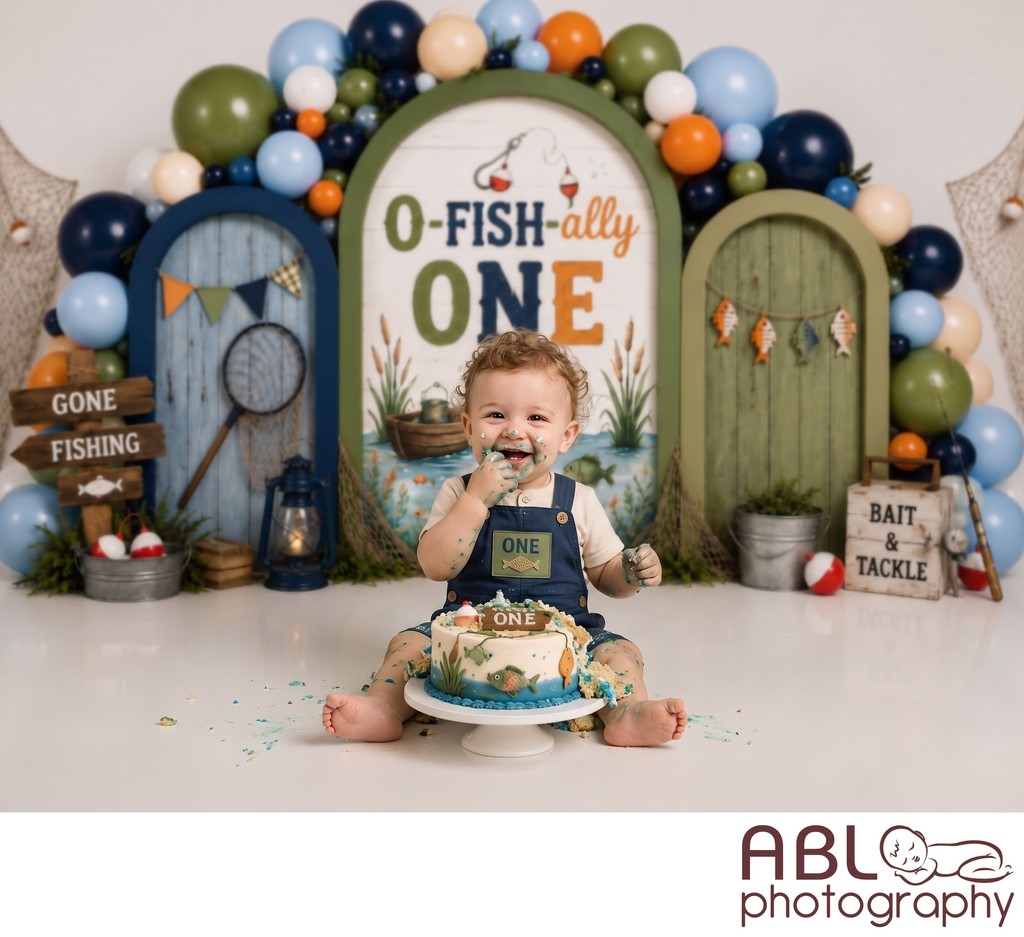 Cake Smash Photography San Diego fishing
