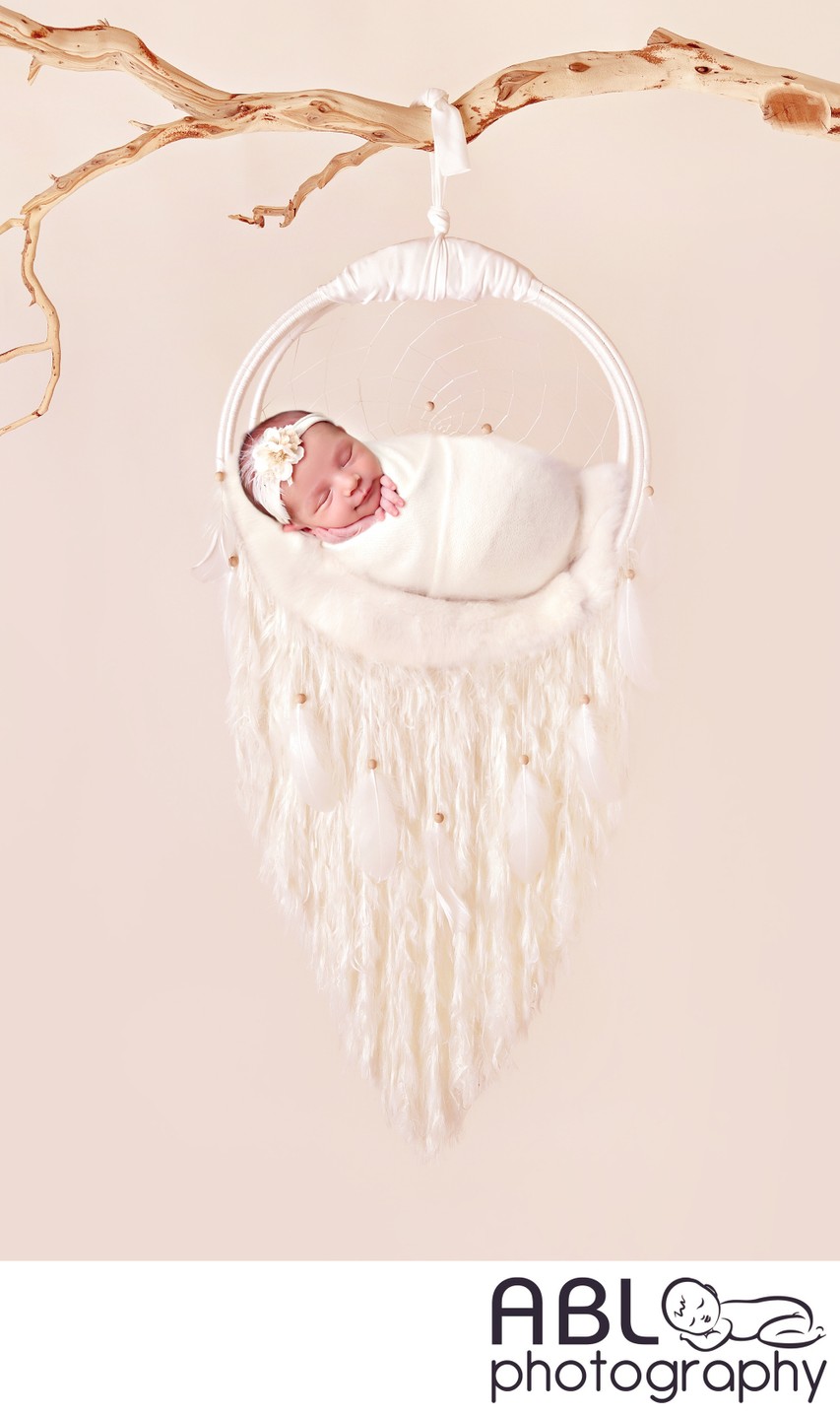 San Diego newborn photographer newborn hanging pose