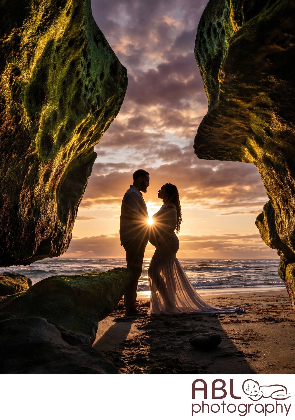 San Diego maternity photography sunset beach