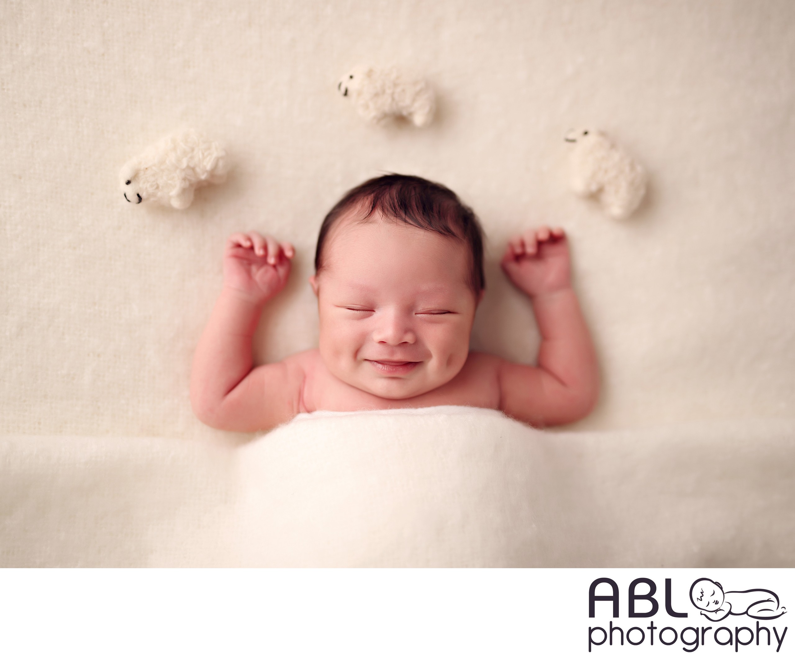 Smiling baby boy counting sheep - San Diego Newborn Photography Studio ...