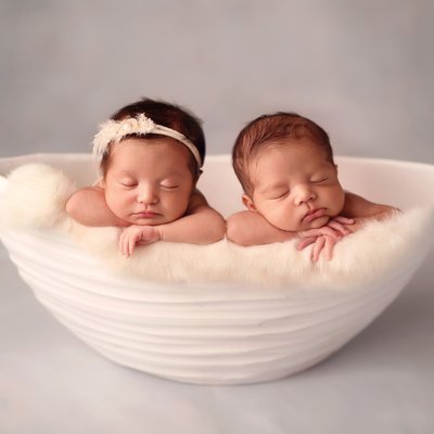 Professional newborn twin photos in La Jolla, CA