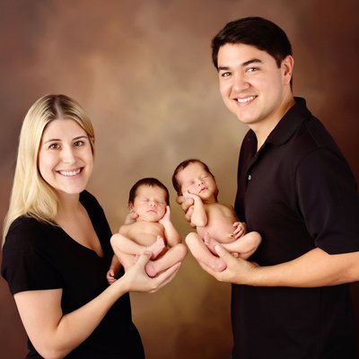 Professional family portraits with twins in San Diego