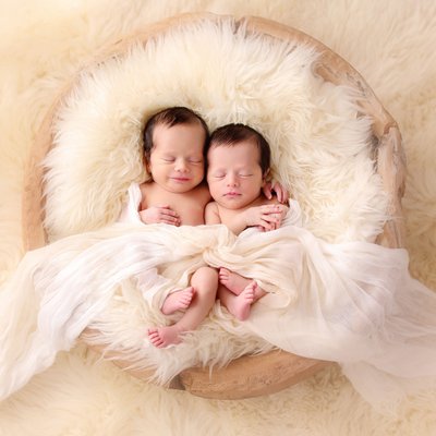 Newborn photos of twins