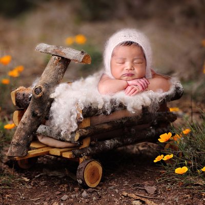 Baby wooden wagon, Best San Diego newborn photographers