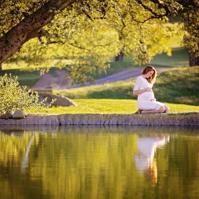Poway maternity photography by the lake