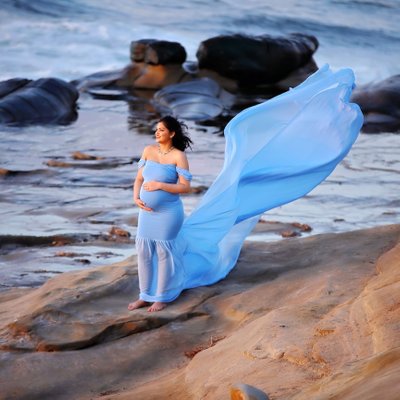 Del Mar maternity - blue maternity dress