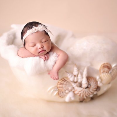 Baby in seashell